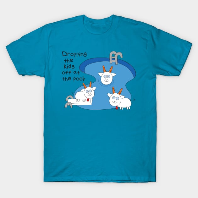 Dropping the Kids Off at the Pool T-Shirt by toddgoldmanart